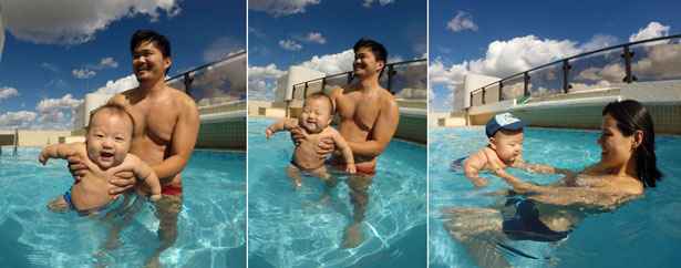 Yuiti, pai de Yuki, fez questão de que o filho tivesse contato com a água desde bem pequeno: natação com três meses de vida